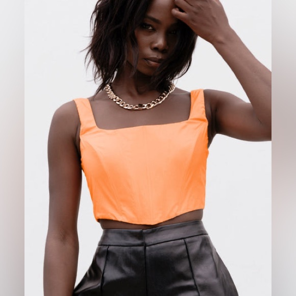 Princes Polly Bonnie orange crop bustier corset top size 4 - Picture 1 of 6